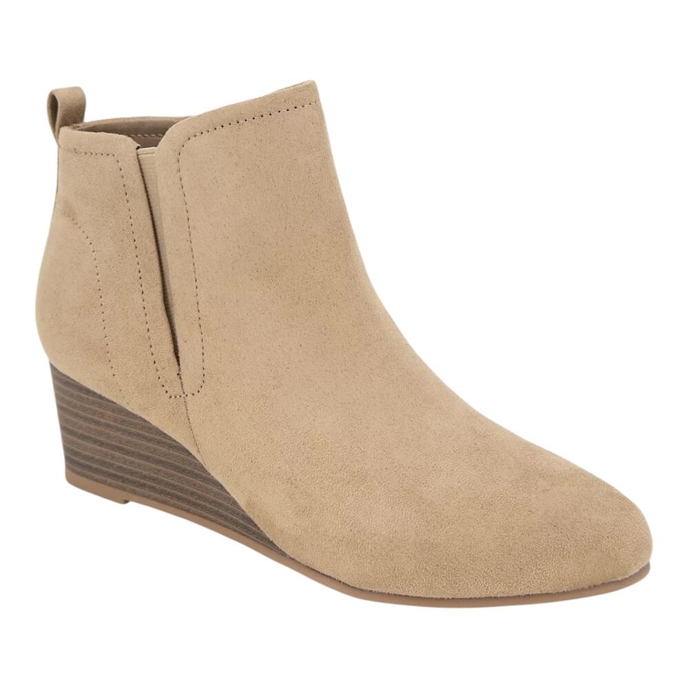 Style & Co Women's Joviee Wedge Heel Booties Light Taupe Size 8